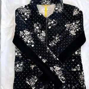Lole Women's Utility Jacquet Black Floral Pattern Jacket - Size 4